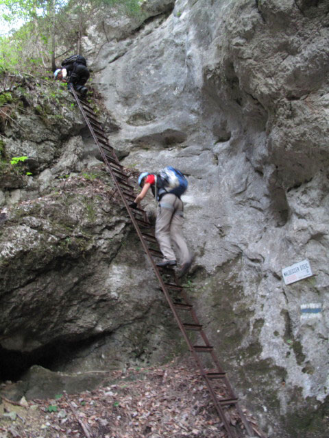 Waldegger Steig: Doris und Katarina im Einstieg