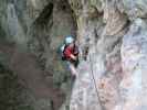 Währinger Klettersteig: Katarina im Einstieg