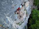 Währinger Klettersteig: Katarina am Ende der Nische