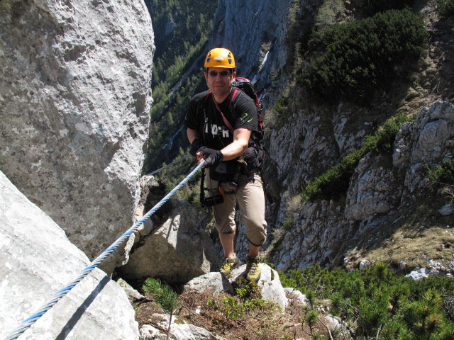 HTL Wels-Klettersteig: Axel im Einstieg