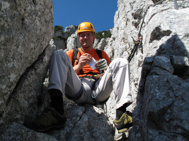 HTL Wels-Klettersteig: Andreas nach der Schlüsselstelle