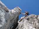 HTL Wels-Klettersteig: Andreas in der Schlüsselstelle