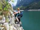 Laserer alpin-Klettersteig: Romana und Sabrina im Einstieg