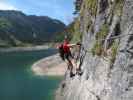 Laserer alpin-Klettersteig: Norbert in der Nasenquerung