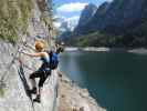 Laserer alpin-Klettersteig: Sabrina und Romana in der Nasenquerung