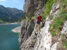 Laserer alpin-Klettersteig: Erich und Norbert in der Nasenquerung