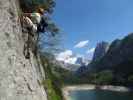 Laserer alpin-Klettersteig: Erich in der Steinwanne