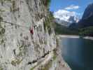 Laserer alpin-Klettersteig: Norbert und Erich auf der Seilbrücke