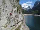 Laserer alpin-Klettersteig: Norbert und Erich auf der Seilbrücke