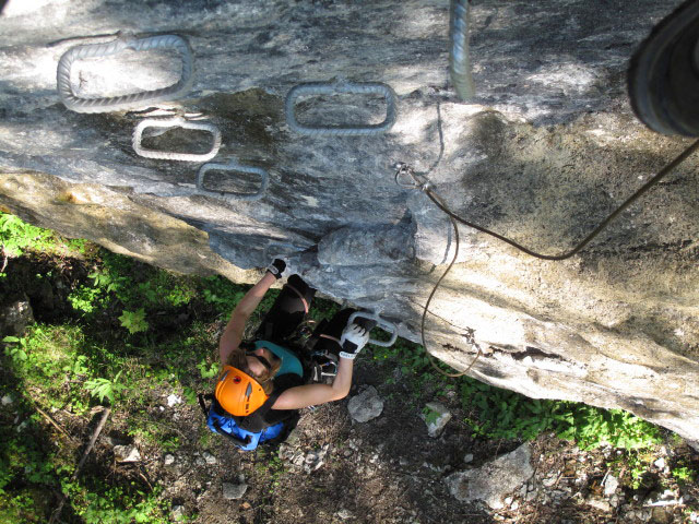 Schmied-Klettersteig: Sabrina in der Einstiegsvariante