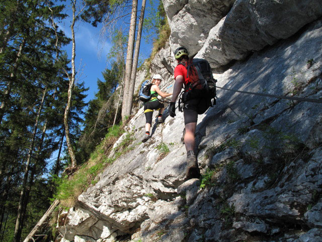 Schmied-Klettersteig: Romana und Norbert im Scharfen Eck