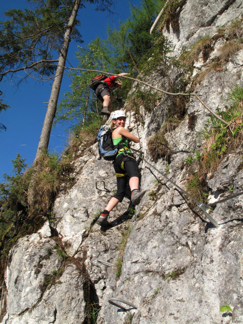 Schmied-Klettersteig: Norbert und Romana am Weißen Pfeiler