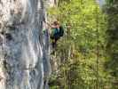 Schmied-Klettersteig: Sabrina in der Einstiegsvariante