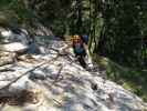 Schmied-Klettersteig: Sabrina auf der Eisrampe