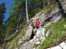 Schmied-Klettersteig: Romana und Norbert auf der Eisrampe