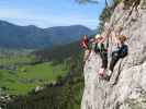 Schmied-Klettersteig: Norbert, Romana und Sabrina auf der Faschlbrücke