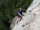 Echernwand-Klettersteig: Norbert vor der Panoramaleiter