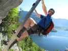 Echernwand-Klettersteig: Norbert auf der Panoramaleiter