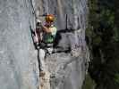 Echernwand-Klettersteig: Erich im Rolli-Dachl