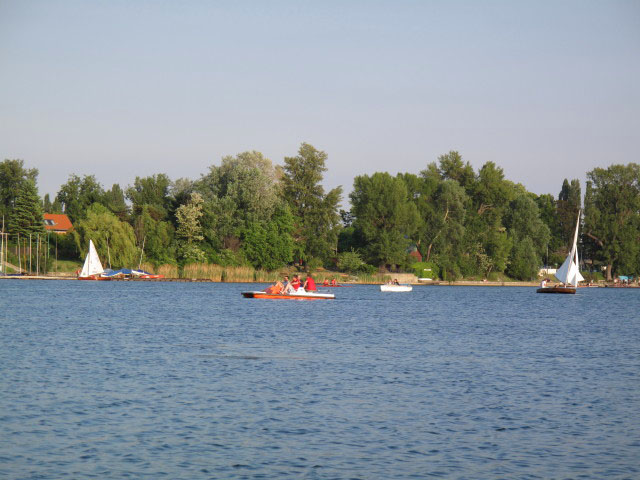 ?, Gerhard, ? und Michael auf der Unteren Alten Donau