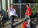 Andreas und Michael bei der U-Bahn-Station Alte Donau