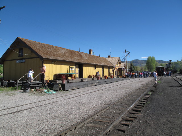 Chama Depot der Cumbres & Toltec Scenic Narrow-Gauge Railroad, 2.397 m (28. Mai)