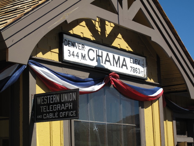 Chama Depot der Cumbres & Toltec Scenic Narrow-Gauge Railroad, 2.397 m (28. Mai)