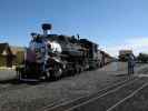 No. 489 mit San Juan Express #216 der Cumbres & Toltec Scenic Narrow-Gauge Railroad in Antonito, 2.404 m (29. Mai)