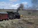 No. 489 mit San Juan Express #216 der Cumbres & Toltec Scenic Narrow-Gauge Railroad zwischen Lava Loop und Whiplash Curve (29. Mai)