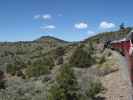 No. 489 mit San Juan Express #216 der Cumbres & Toltec Scenic Narrow-Gauge Railroad zwischen Whiplash Curve und Big Horn (29. Mai)