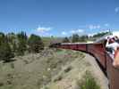 No. 489 mit San Juan Express #216 der Cumbres & Toltec Scenic Narrow-Gauge Railroad zwischen Big Horn und Sublette  (29. Mai)