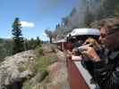 Papa im San Juan Express #216 der Cumbres & Toltec Scenic Narrow-Gauge Railroad zwischen Sublette und Toltec (29. Mai)