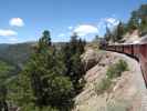 No. 489 mit San Juan Express #216 der Cumbres & Toltec Scenic Narrow-Gauge Railroad zwischen Sublette und Toltec (29. Mai)