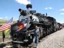 Ich bei No. 489 mit San Juan Express #216 der Cumbres & Toltec Scenic Narrow-Gauge Railroad in Osier, 2.937 m (29. Mai)