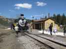 No. 489 mit San Juan Express #216 der Cumbres & Toltec Scenic Narrow-Gauge Railroad in Cumbres, 3.053 m (29. Mai)