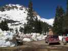 Papa am Yankee Boy Basin Jeeptrail zwischen Sneffels und Blue Lakes Trailhead (3. Juni)