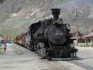 No. 480 der Durango & Silverton Narrow Gauge Railroad in Silverton, 2.837 m (3. Juni)