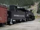 No. 480 der Durango & Silverton Narrow Gauge Railroad in Silverton, 2.837 m (3. Juni)