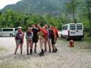 Renate, Sabrina, Gregor, Petra, Robert und Birgit am Parkplatz der Soteska Susec, 370 m (13. Juni)