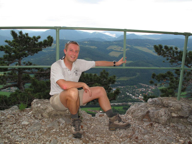 Ich auf der Jubiläumsaussicht am Geyerstein, 991 m