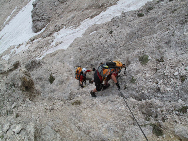 Kesselkogel-Klettersteig: Christoph und Gudrun zwischen Valon de Antermoa und Kesselkogel (25. Juni)