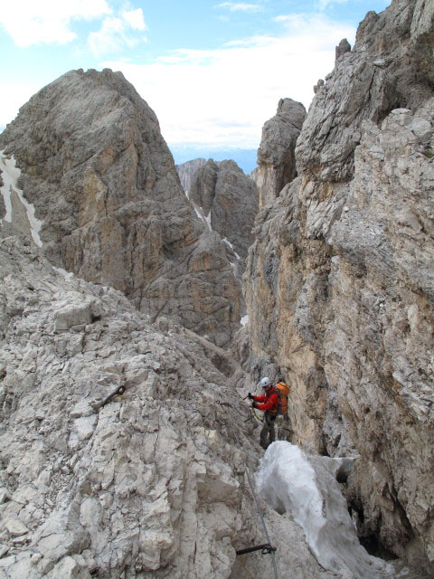 Kesselkogel-Klettersteig: Christoph zwischen Kesselkogel und Grasleitenpass (25. Juni)