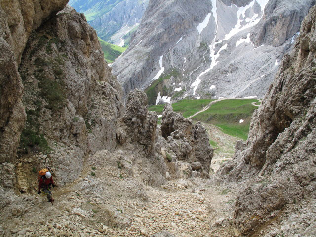 Maximilian-Klettersteig: Christoph zwischen Einstieg und Großem Rosszahn (26. Juni)