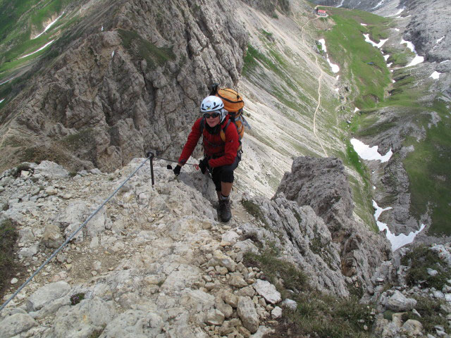 Maximilian-Klettersteig: Gudrun zwischen Notausstieg und Roterdspitz (26. Juni)