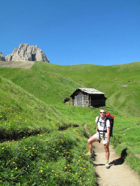 Ich am Friedrich August-Weg zwischen Rifugio Sandro Pertini und Rifugio Friedrich August (27. Juni)