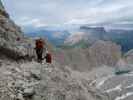 Kesselkogel-Klettersteig: Gudrun und Christoph zwischen Valon de Antermoa und Kesselkogel (25. Juni)