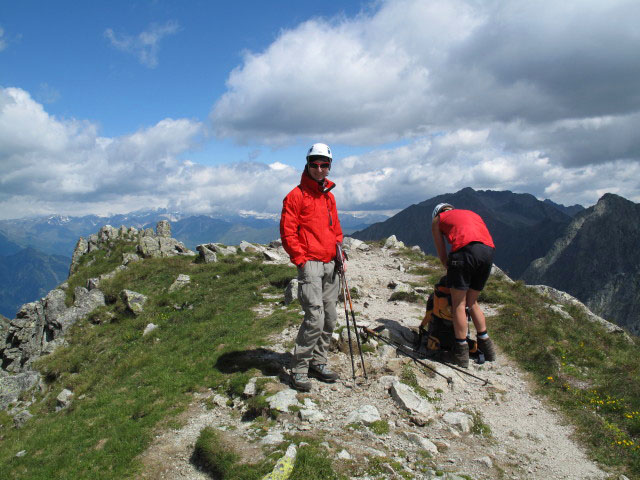 Ifinger-Klettersteig: Christoph und Gudrun beim Einstieg (2. Juli)