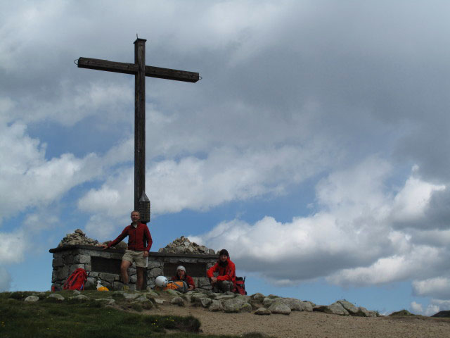 Ich, Gudrun und Christoph am Missensteiner Joch, 2.128 m (2. Juli)