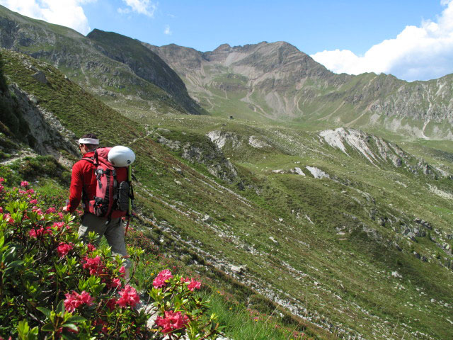 Christoph auf Weg 4 zwischen Anteranalpe und Anteranalm (2. Juli)