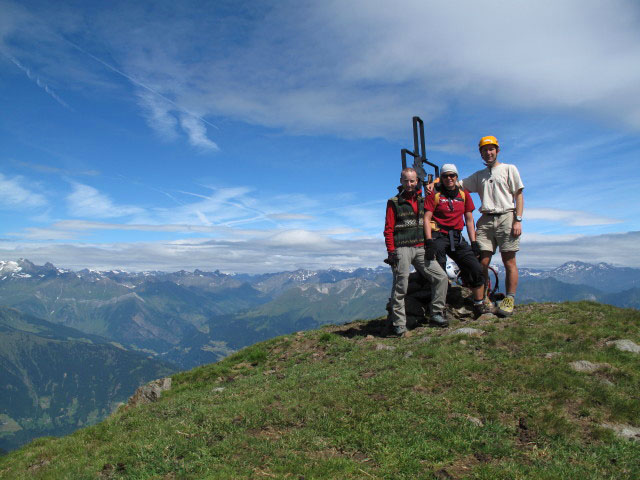 Christoph, Gudrun und ich am Alplerspitz, 2.748 m (3. Juli)